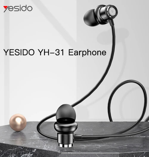 Yesido-AUX Earphones – Black