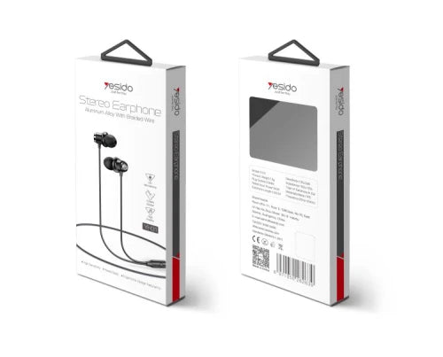 Yesido-AUX Earphones – Black