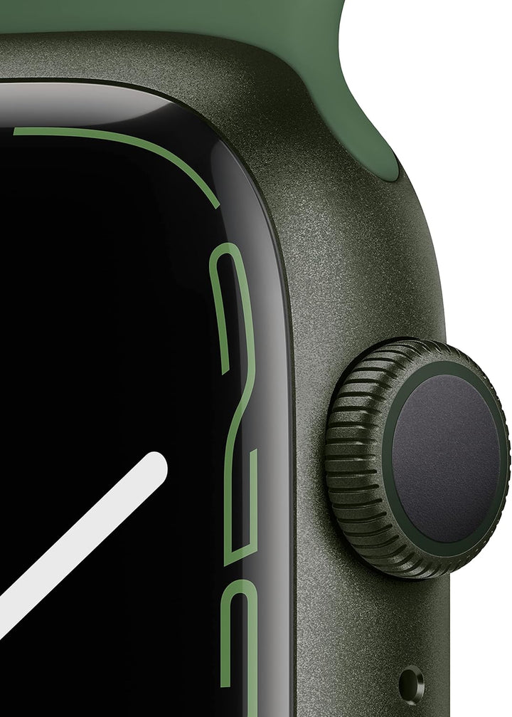 Apple Watch Series 7 GPS, 41mm Green Aluminium Case with Clover Sport Band - Regular