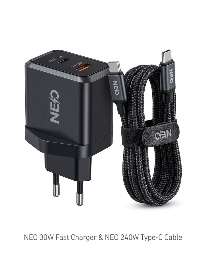 NEO Fast Charging Bundle | 30W Wall Charger + 240W Type-C Cable