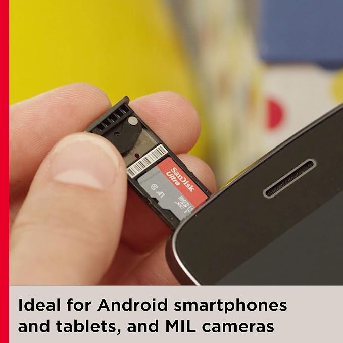 SanDisk 128GB Ultra microSDXC card + SD adapter up to 140 MB/s with A1 App Performance