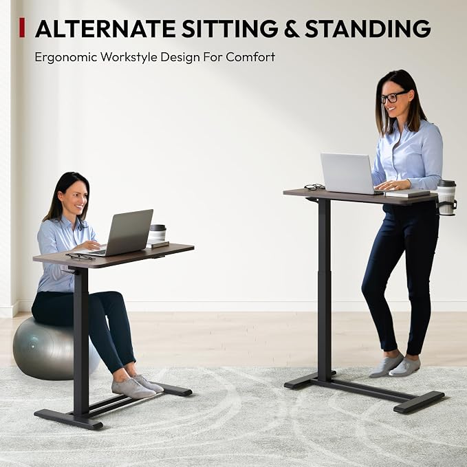 KingSmith ETD2 Walnut color Pneumatic height adjustable table