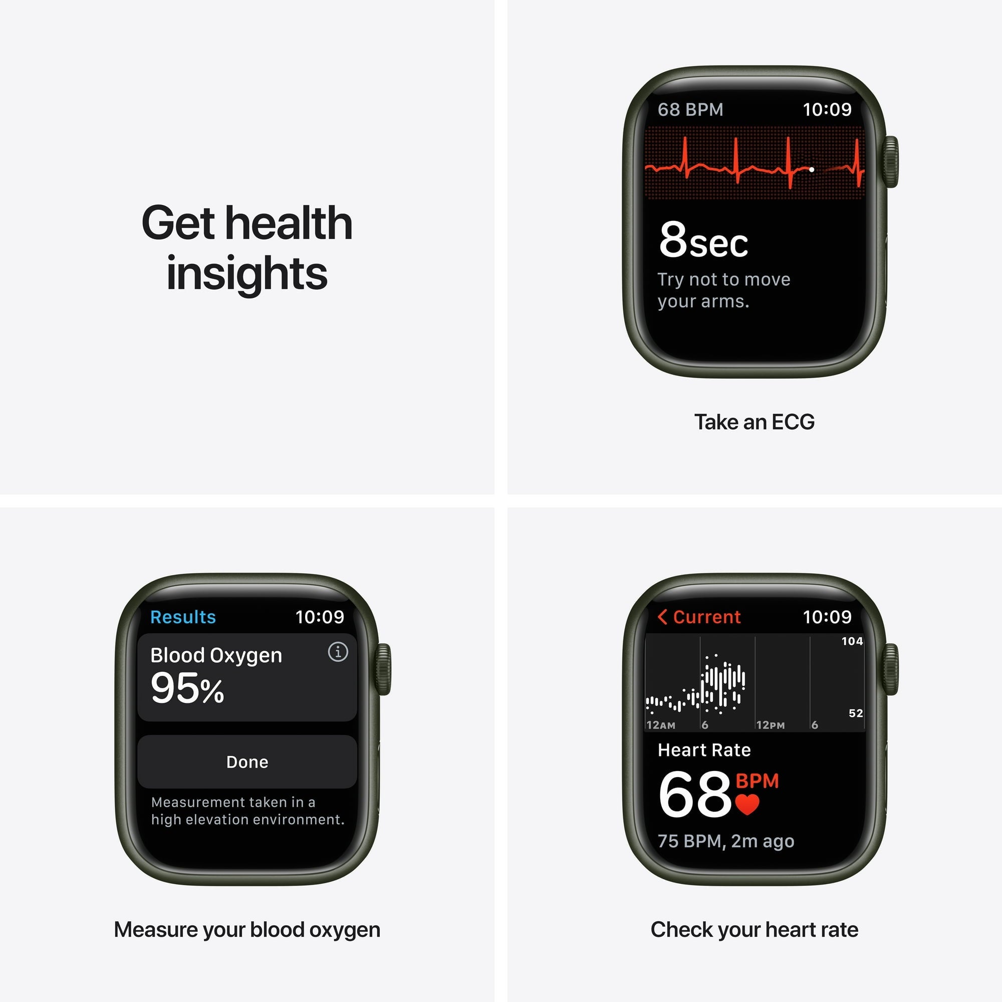 Apple Watch Series 7 GPS + Cellular, 45mm Green Aluminium Case with Clover Sport Band - Regular