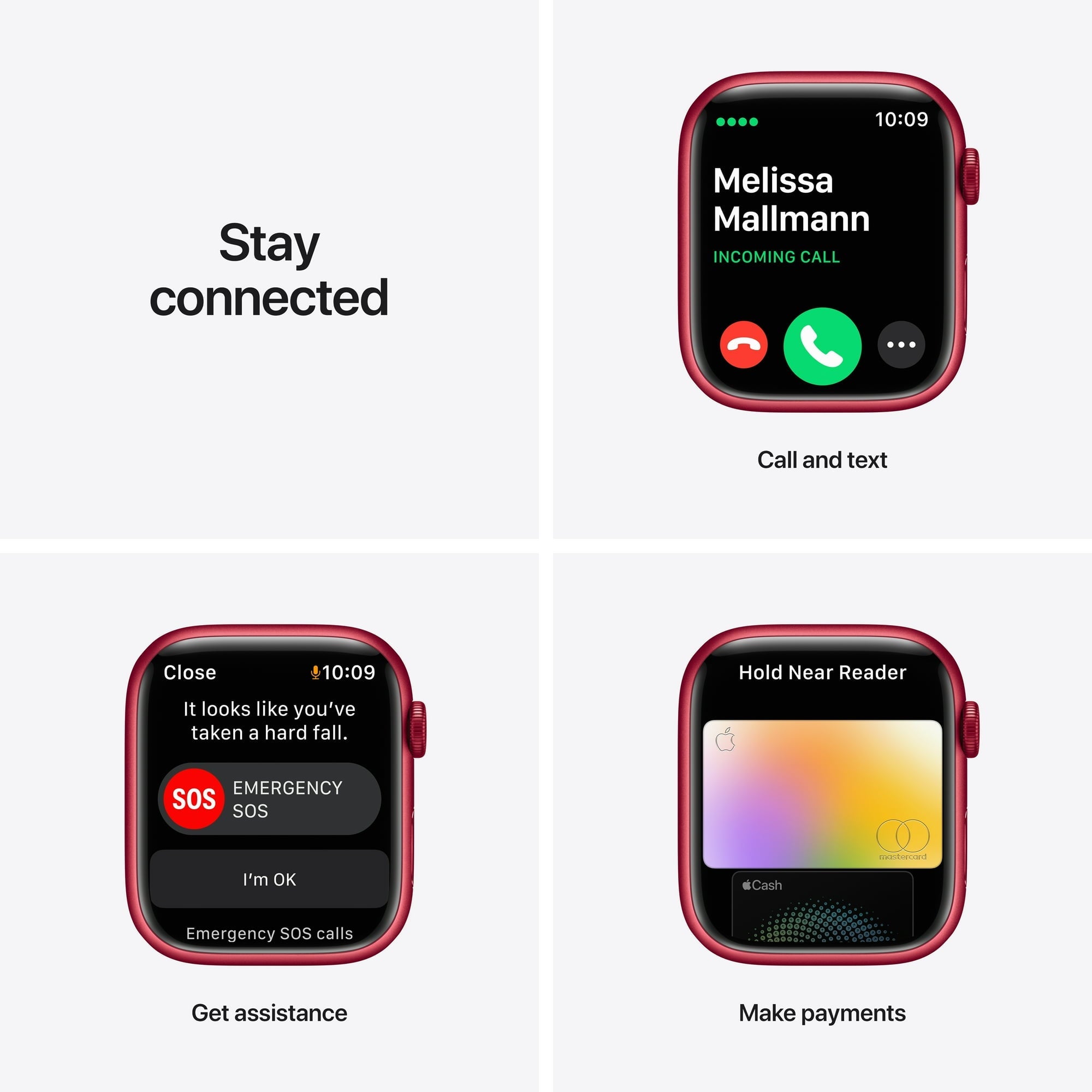 Apple Watch Series 7 GPS + Cellular, 45mm Red Aluminium Case with Red Sport Band - Regular