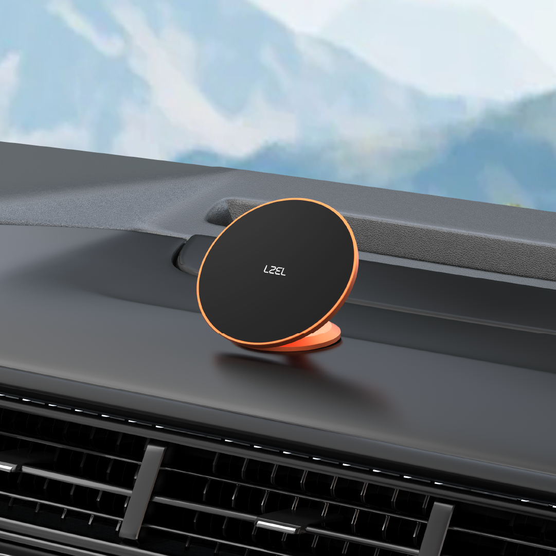 LZEL 360° Magnetic Suction Phone Holder Ultra-Strong Magnetic Grip - Compact &amp; Stable Design - Orange