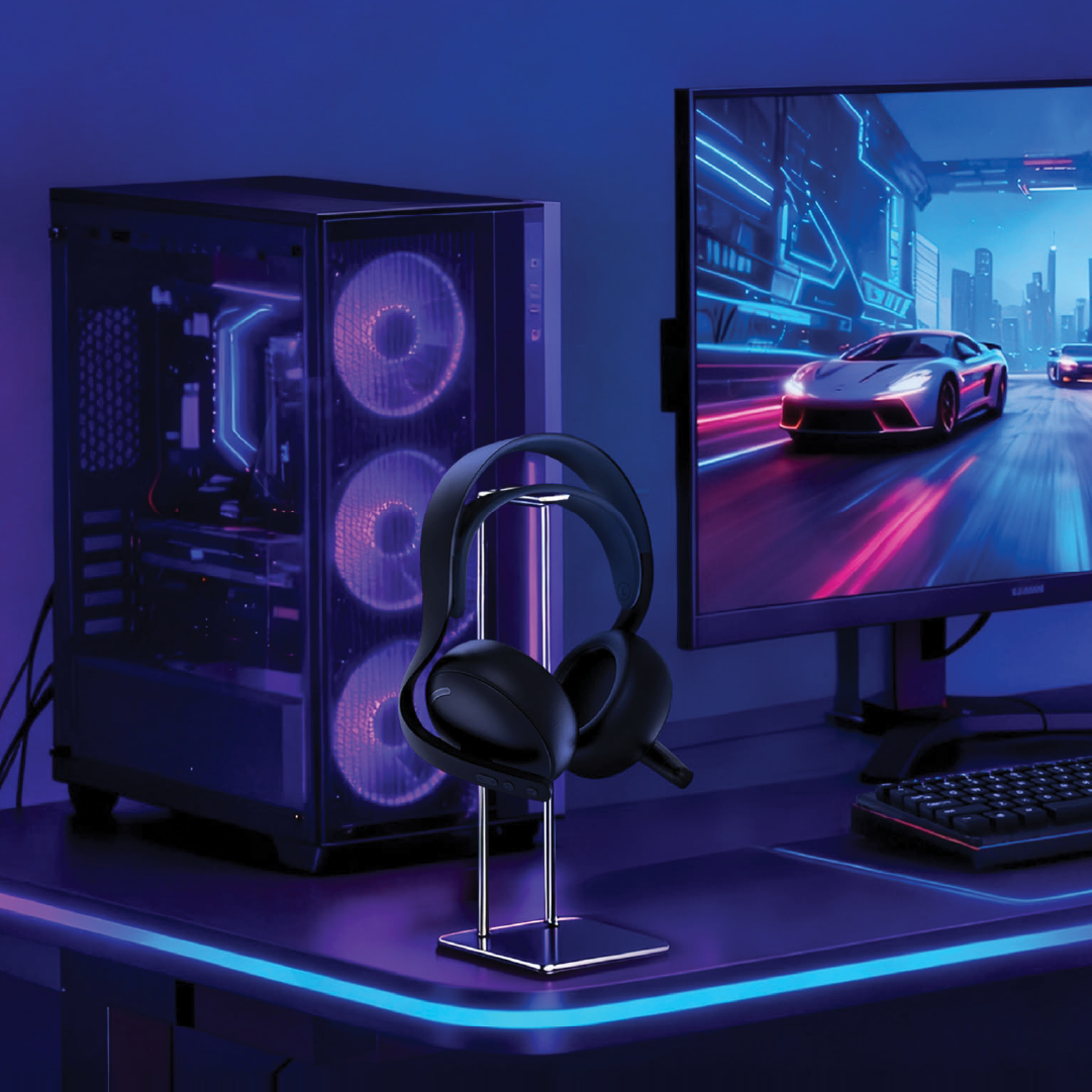 Asli Global Wavetune Series High-Performance 2.4G Wireless Tri-Mode Gaming Headset - Black