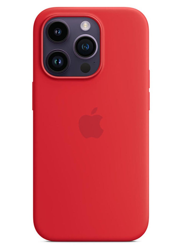 APPLE-غلاف حماية خلفي سيليكون لهاتف آيفون 14 برو – لون أحمر