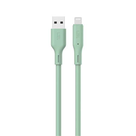 LZEL Soft Silicone USB-A to Lightning Cable (1m) – Light Green