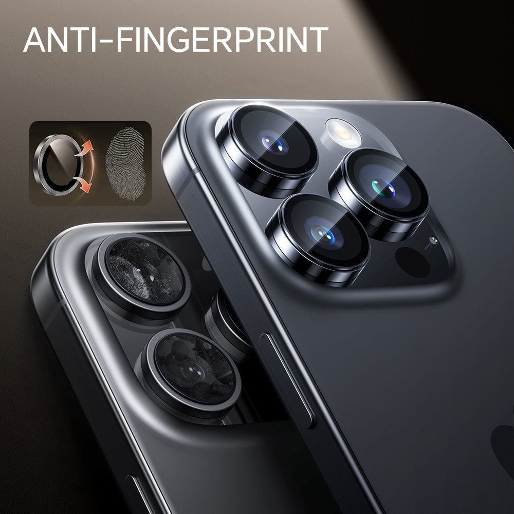 Asli Edgeguard Series 9h Hardness Hd Corning Camera Glass For Iphone 15 Pro/15 Pro Max - Titanium Gray