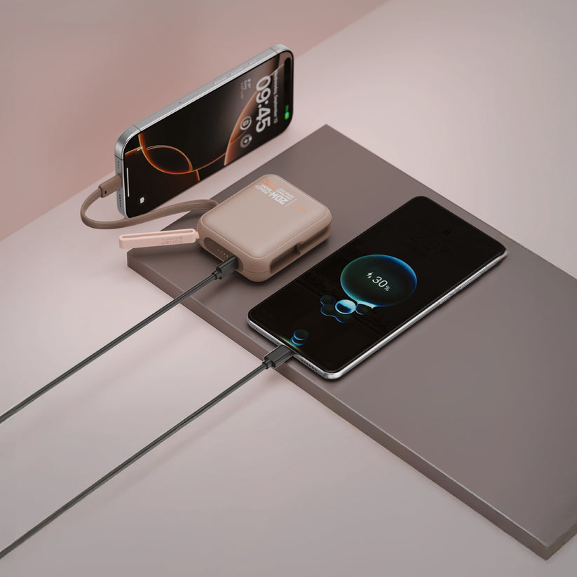 LZEL ZenoFlex Charge Mini 10000mAh PD Power Bank – 20W Output / 18W Input - Mocha
