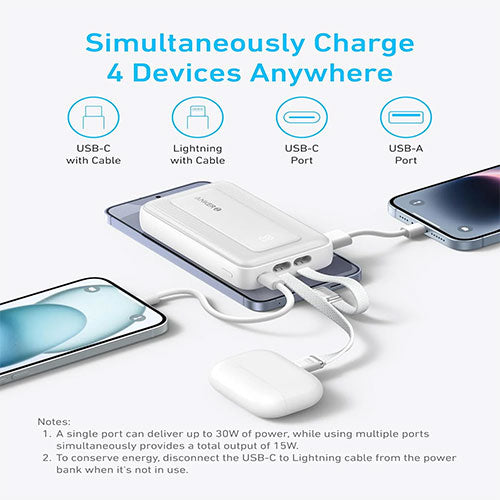 Anker Zolo Power Bank (10K, Built-In USB-C and Lightning Cable)