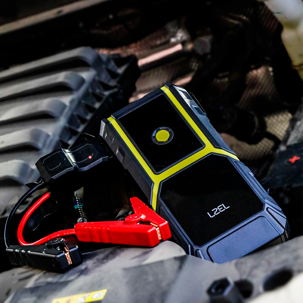 LZEL EnergizeIgnite - 12,000mAh Car Jump Starter with LED Flashlight - Gray/Yellow