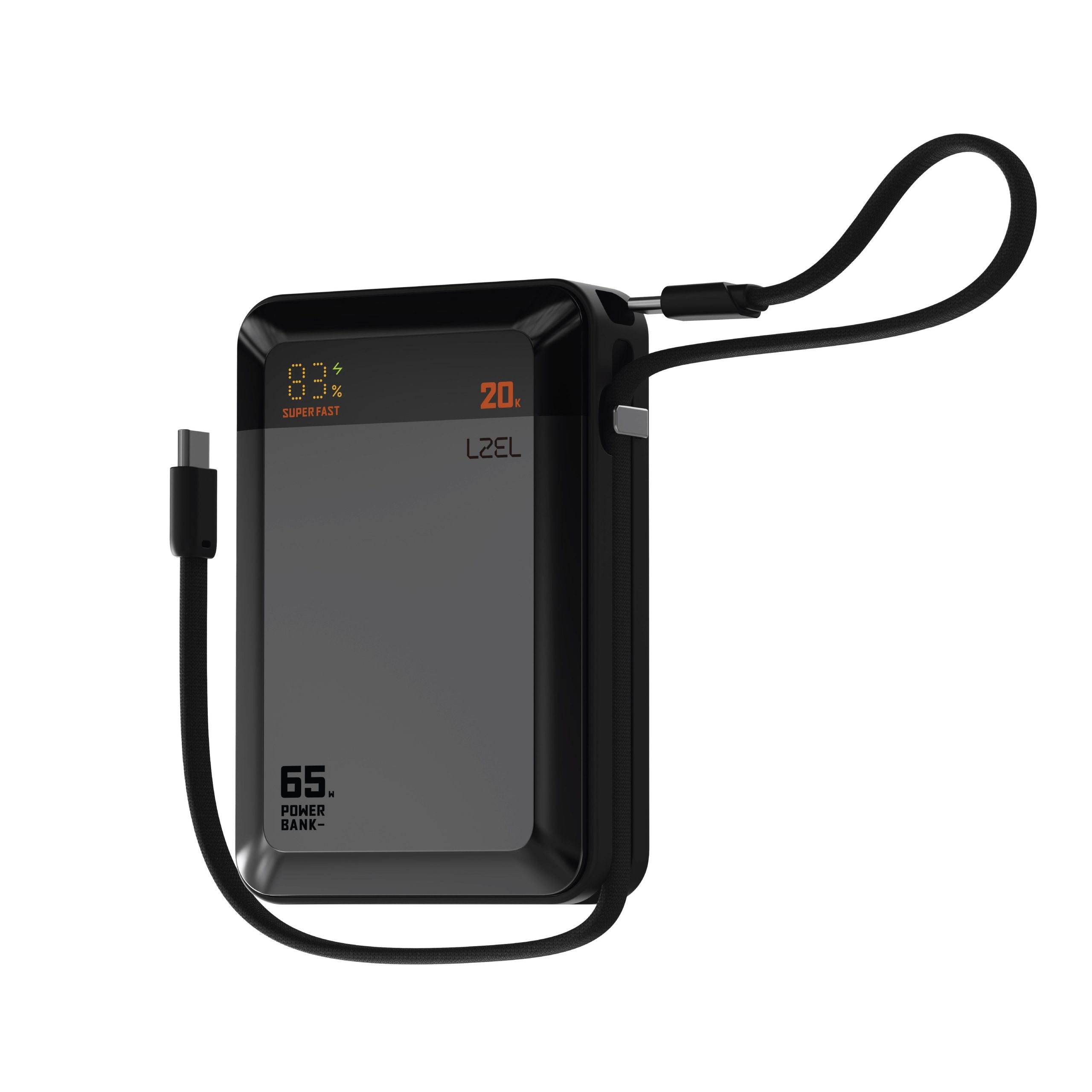 LZEL ZenoFlex Charge+ Mini 20000mAh PD Power Bank – 65W Output / 40W Input | Gray