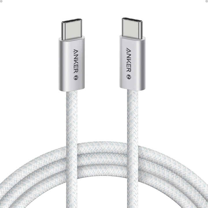 Anker Zolo 240W USB-C to USB-C Cable, Braided and Dirt-Free 0.9m (3ft) - White