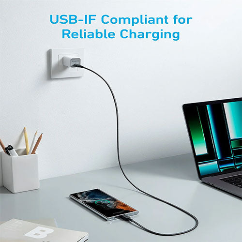 Anker Cable 322 USB-C to USB-C Cable 60W 3ft - Black