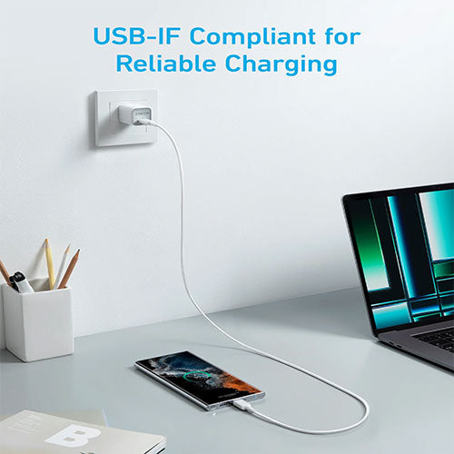 Anker Cable 322 USB-C to USB-C Cable 60W 3ft - White