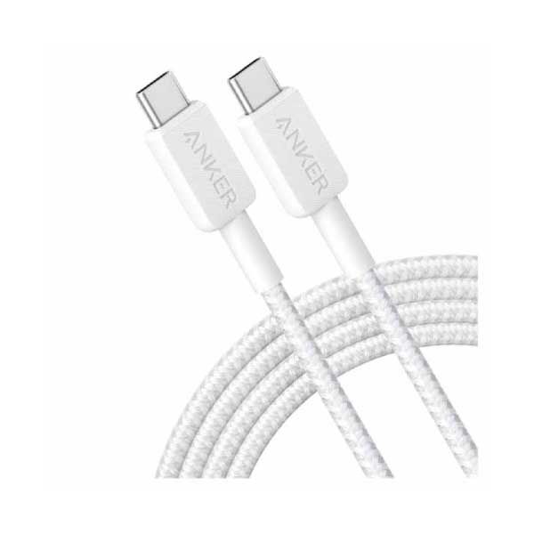 Anker USB-C to USB-C Cable, 6 feet Braided - White