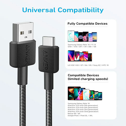 Anker Cable 322 USB-A to USB-C 3ft White