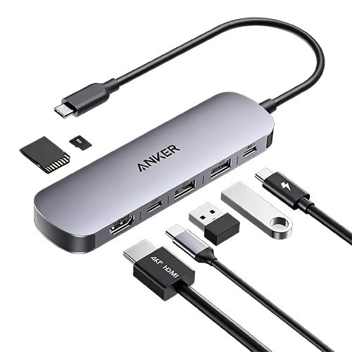 Anker Nano USB-C Hub (7-in-1, 4K HDMI) Gray
