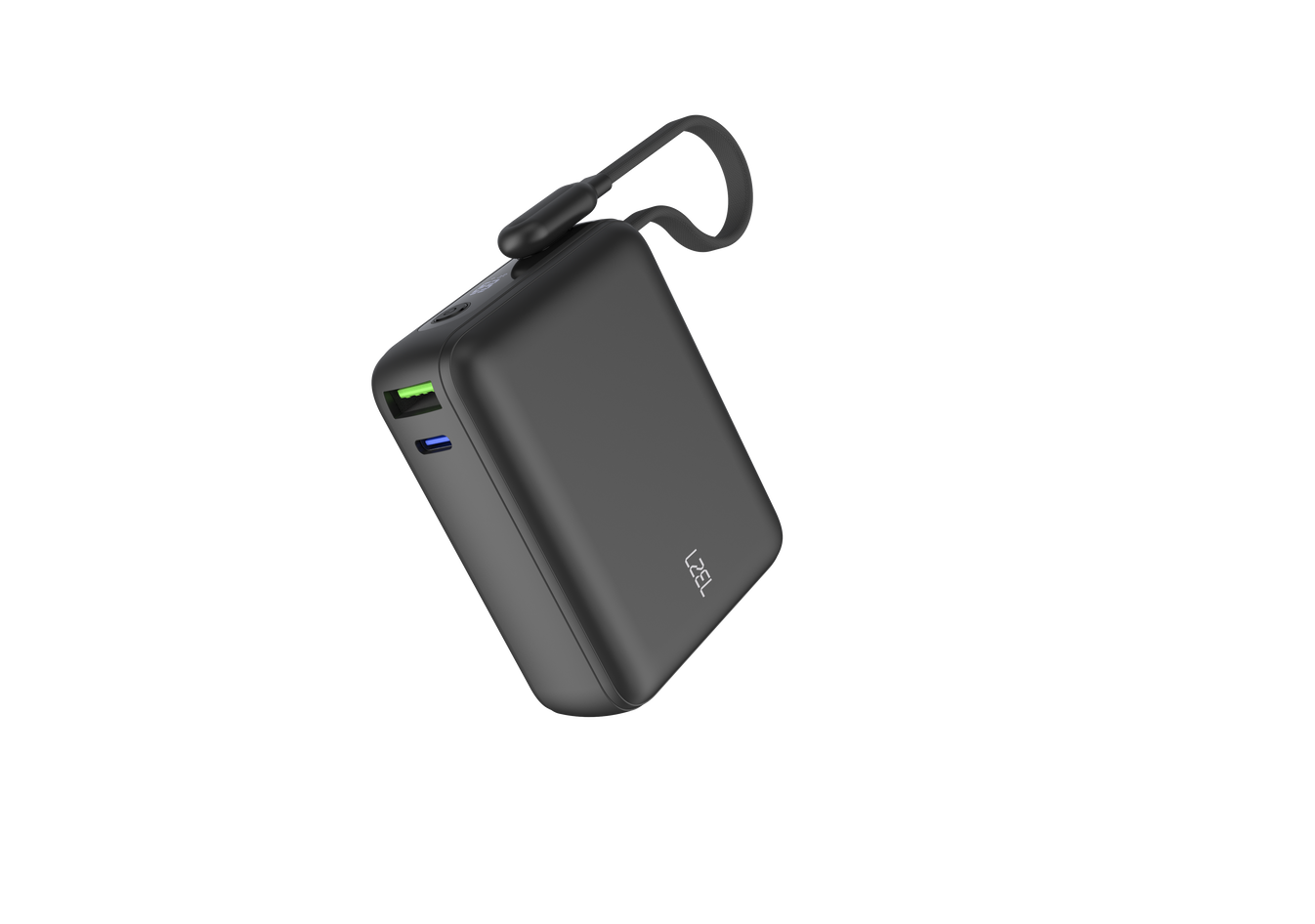 LZEL PrimeBrio 20K Mini PD Power Bank 20000mAh 40W with Built-In USB-C Cable – Black