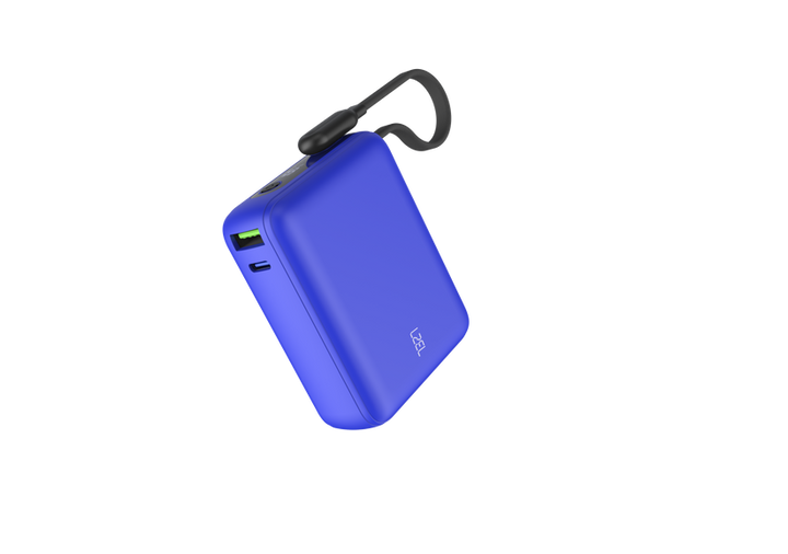 LZEL PrimeBrio 20K Mini PD Power Bank – 20000mAh, 40W, Built-in Type-C Cable - Blue