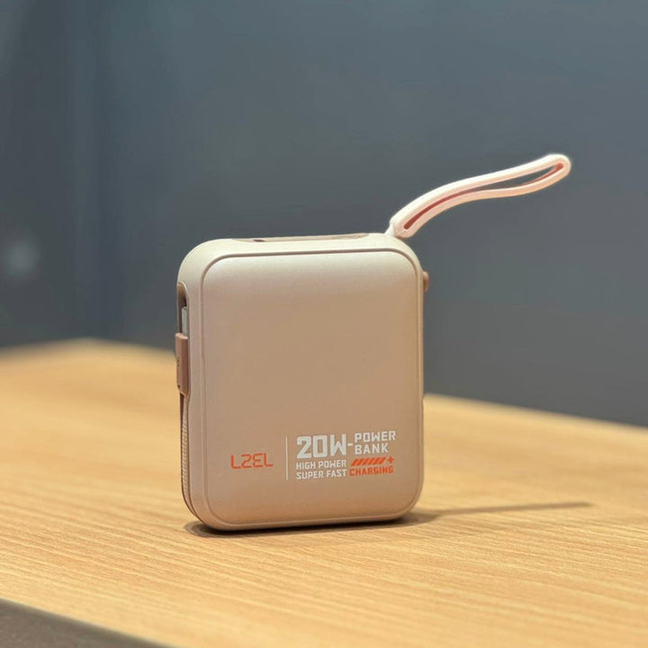 LZEL ZenoFlex Charge Mini 10000mAh PD Power Bank – 20W Output / 18W Input - Mocha