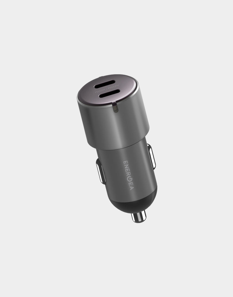 ENERGEA ALU DRIVE D60, PD30W/PPS33W DUO USB-C ALUMINIUM CAR CHARGER - GUNMETAL