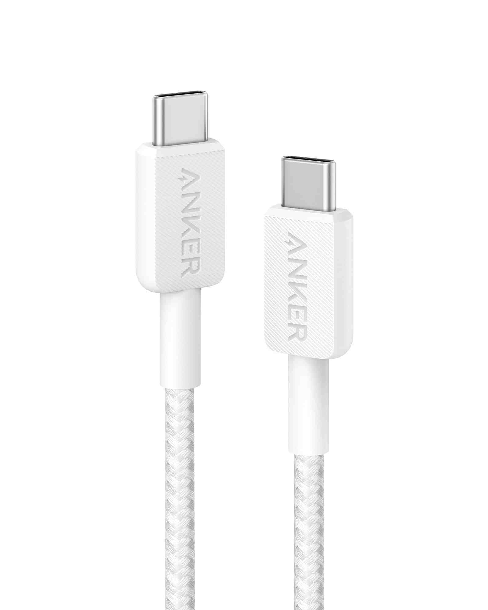 Anker 322 USB -C TO USB -C cable (3ft Braided) - White