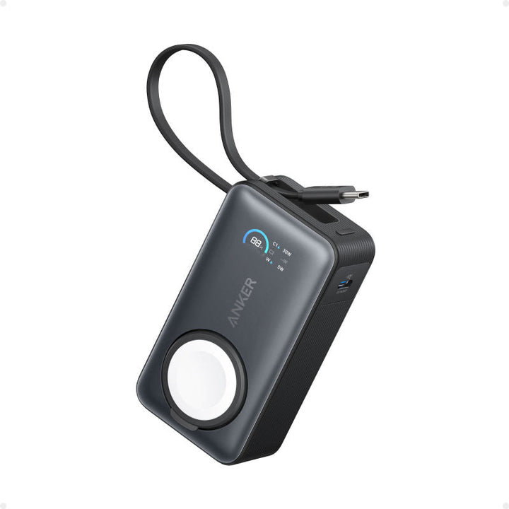 Anker MagGo, 10000mAh Power Bank with 30W USB‑C Built‑in Cable and Apple Watch Wireless Charger