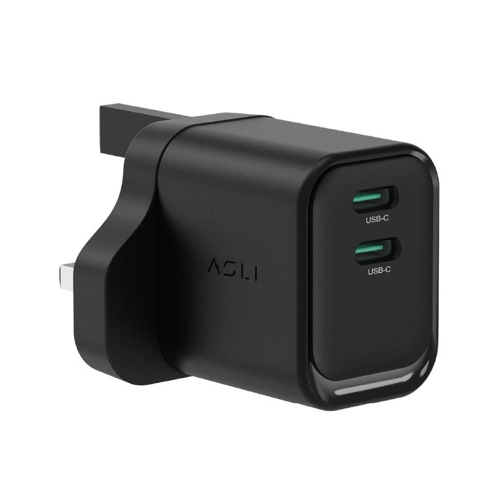 Asli Global Thundervolt Surge 35W Power Delivery Gan Dual USB Wall Charger - Black