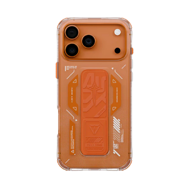 SKINARMA Helio Mag‑Charge + Grip‑Stand Case for iPhone 17 Pro Max | Orange
