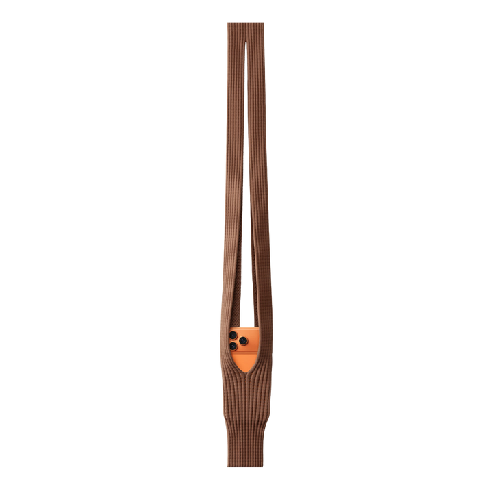 Phone Pocket with Strap – Stretch Knit Wearable iPhone Holder 80 cm | Cinnamon