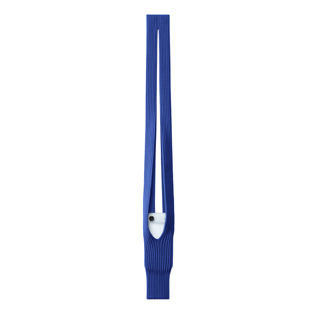 Phone Pocket with Strap – Stretch Knit Wearable iPhone Holder 80 cm | Sapphire