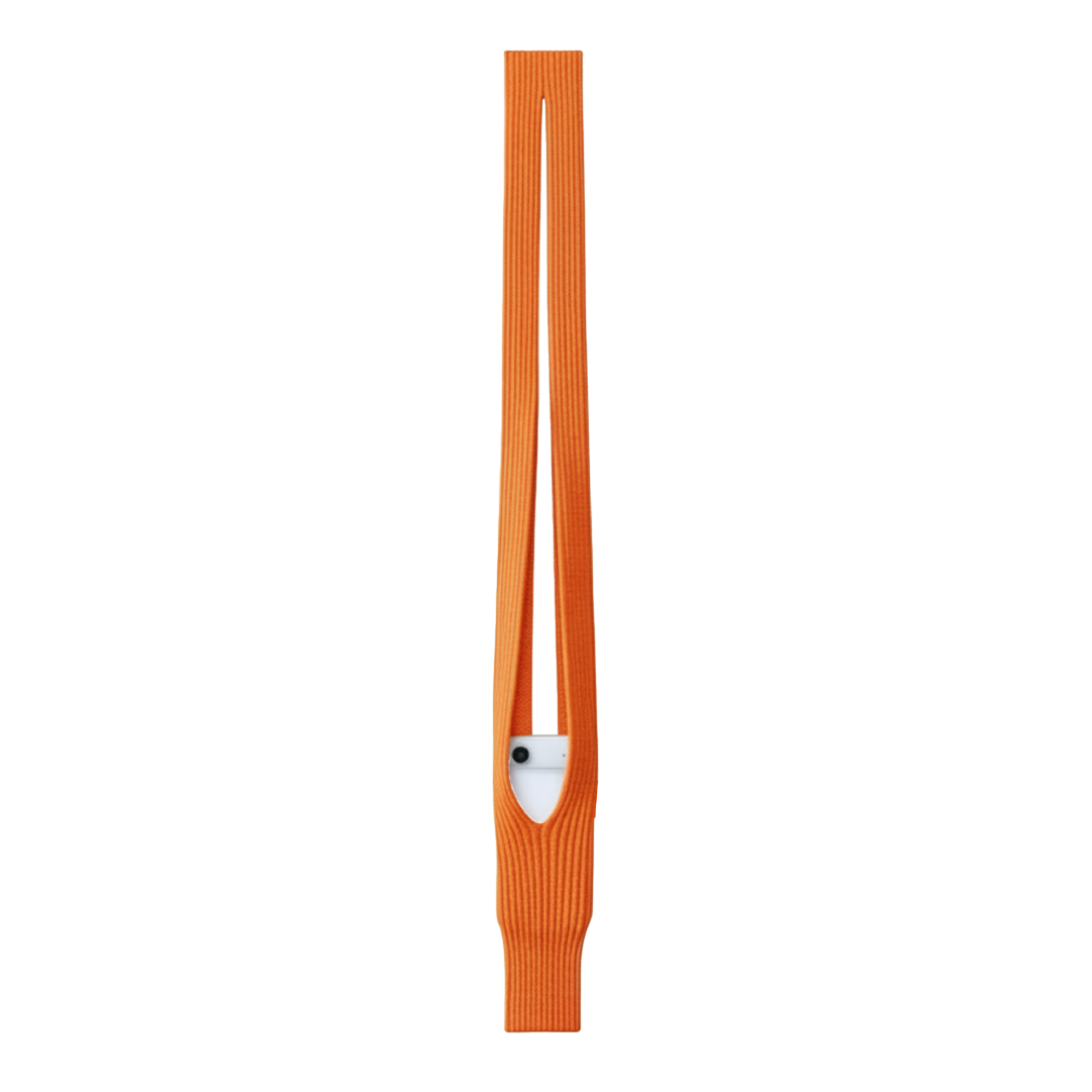 Phone Pocket with Strap – Stretch Knit Wearable iPhone Holder 80 cm | Mandarin