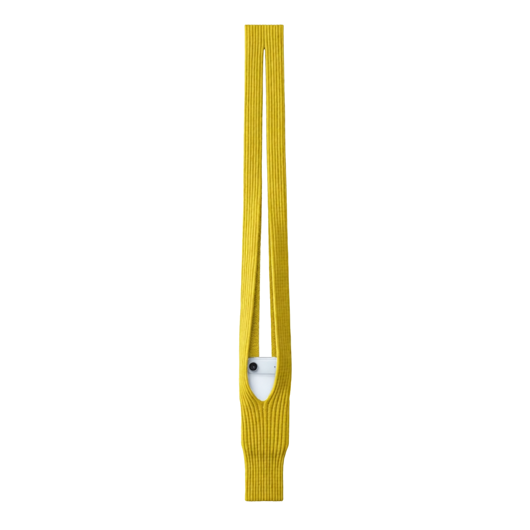 Phone Pocket with Strap – Stretch Knit Wearable iPhone Holder 80 cm | Lemon