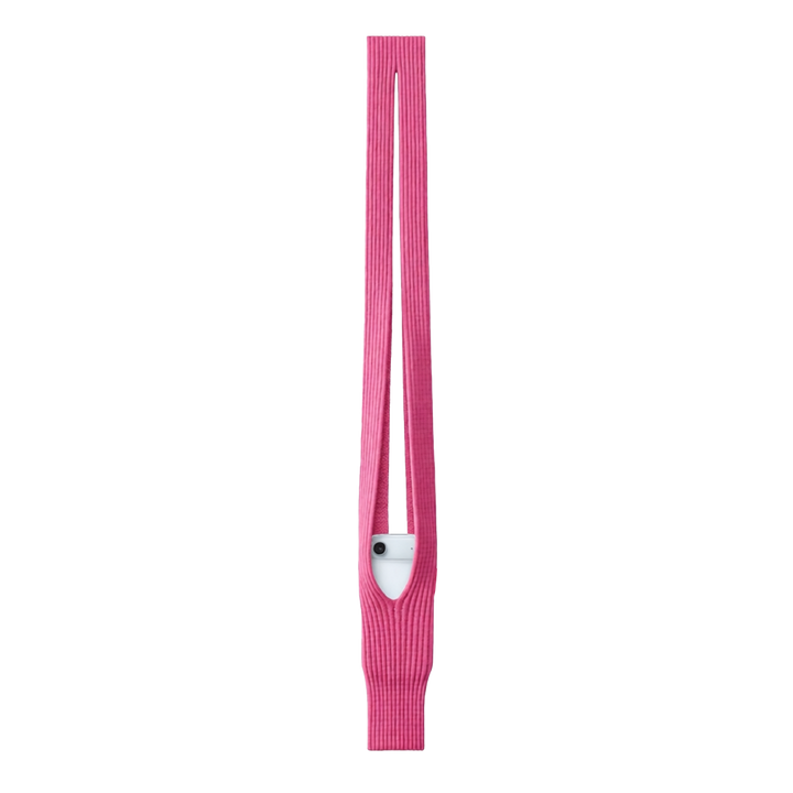 Phone Pocket with Strap – Stretch Knit Wearable iPhone Holder 80 cm | Pink