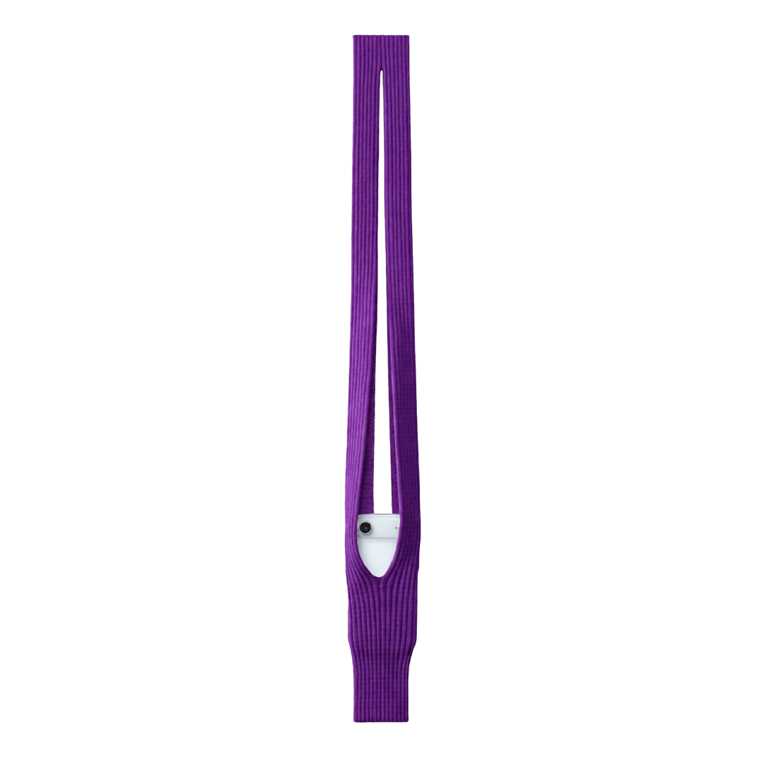 Phone Pocket with Strap – Stretch Knit Wearable iPhone Holder 80 cm | Purple