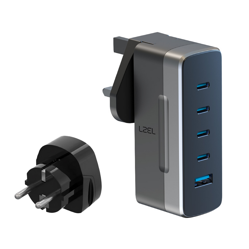 LZEL VoltixWorld 75W GaN Multi Port Travel Adapter - Black