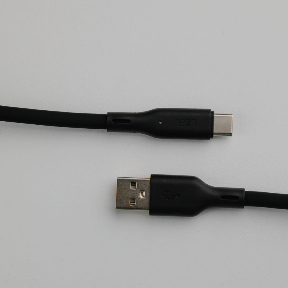 LZEL Celeris Silox CXL Soft Silicone USB-A to USB-C Cable, 480Mbps, 15W Max, 2m -Black