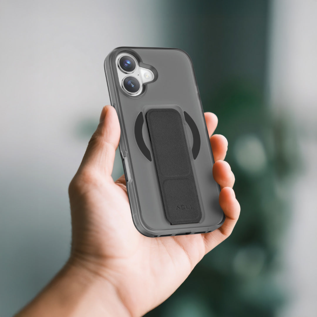 Asli Global MagTrox Gravitas MagSafe Leather Grip Case for iPhone 17 - Black