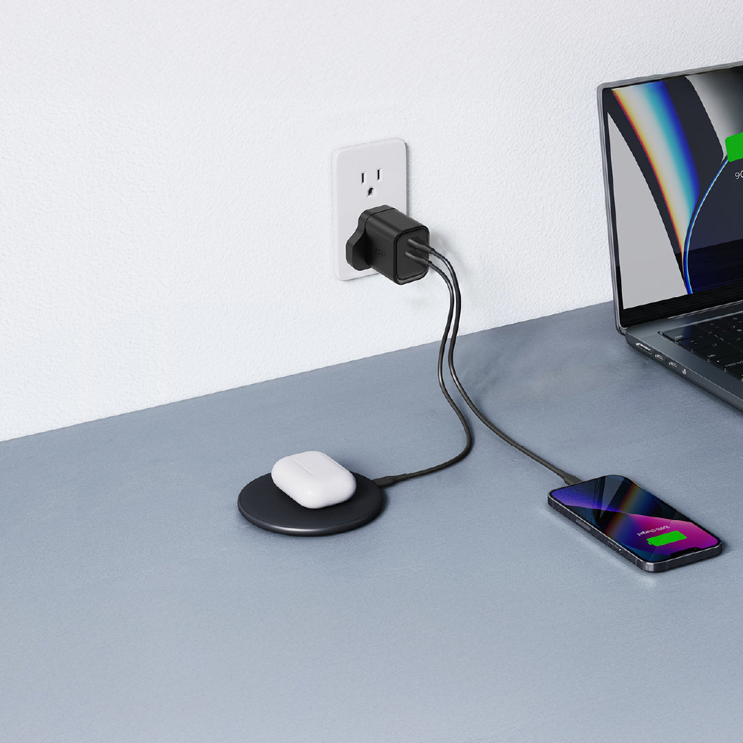 Asli Global Thundervolt Surge 35W Power Delivery Gan Dual USB Wall Charger - Black