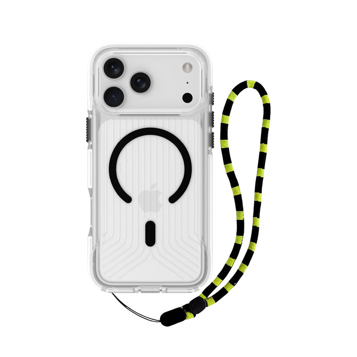 Asli Global LanyardMag MagSafe Case for iPhone 17 Pro – Built-In Lanyard | Clear/Black