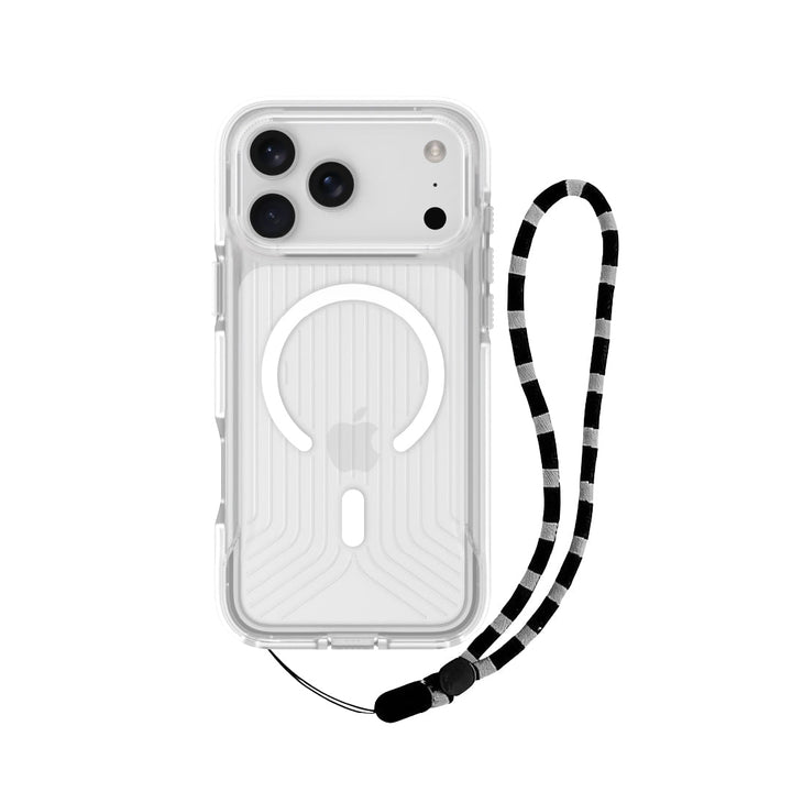 Asli Global LanyardMag MagSafe Case for iPhone 17 Pro – Built-In Lanyard | Clear/White