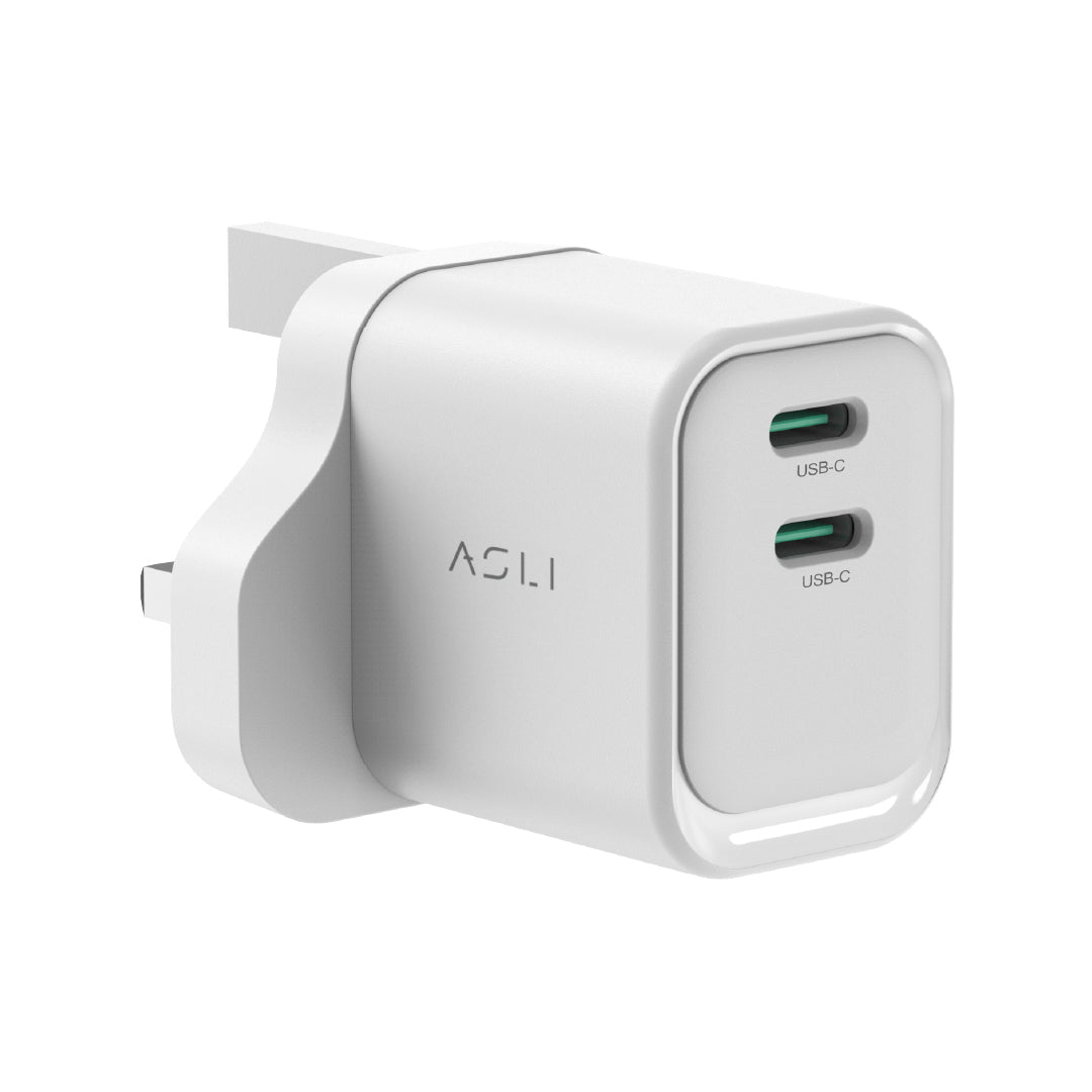 Asli Global Thundervolt Surge 35W Power Delivery GaN Dual USB Wall Charger - White
