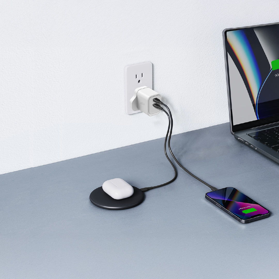 Asli Global Thundervolt Surge 35W Power Delivery GaN Dual USB Wall Charger - White