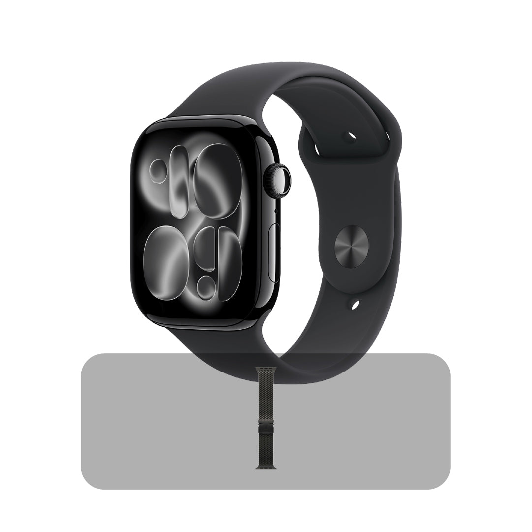 Apple Watch Series 11 - GPS - 42mm - Jet Black Aluminium Case with Black Sport Band - M/L + Bundle Offer