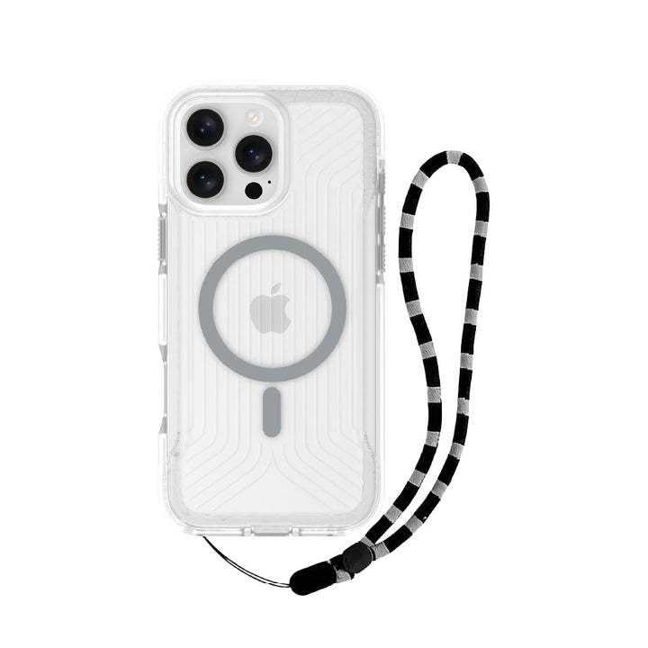 Asli Global LanyardMag MagSafe Case for iPhone 16 Pro Max – Built-In Lanyard | Clear/Gray