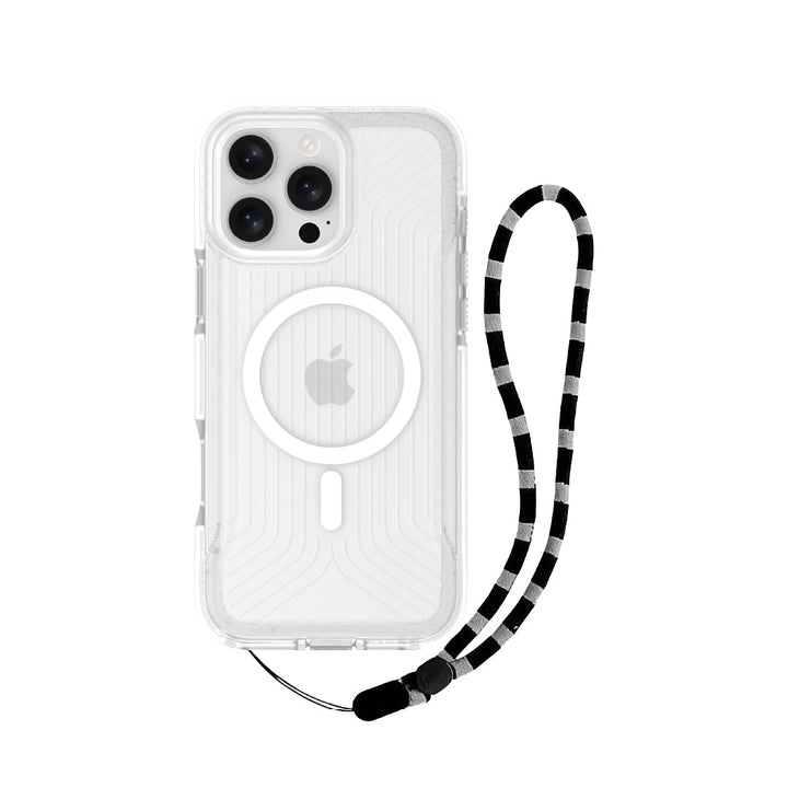 Asli Global LanyardMag MagSafe Case for iPhone 16 Pro Max – Built-In Lanyard | Clear/White