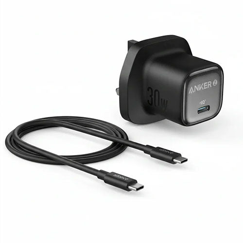 Anker Zolo Charger 30W, PD 3.0 With USB-C to USB-C Cable - Black