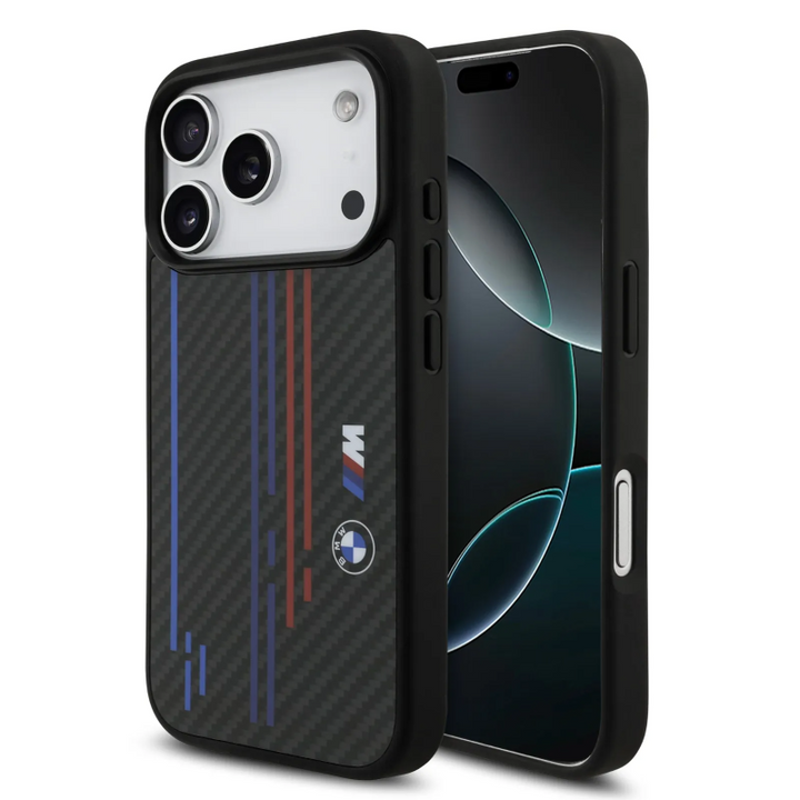 BMW, MagSafe Kevlar Case with Printed Tricolor & Metal Logos, iPhone 17 Pro